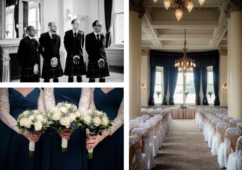 groom waits for bride at a wedding at the Balmoral, Edinburgh