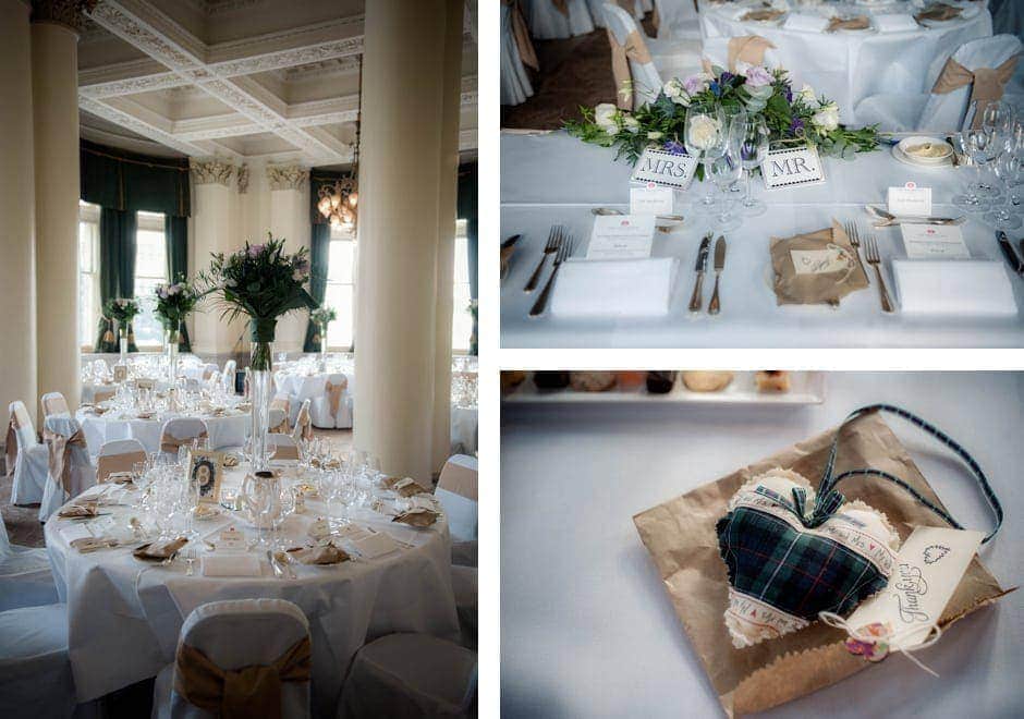 weddingbreakfast at the Balmoral Hotel in Edinburgh