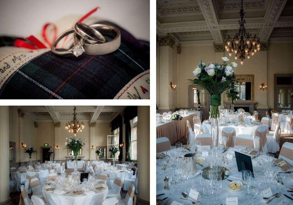 weddingbreakfast at the Balmoral Hotel in Edinburgh