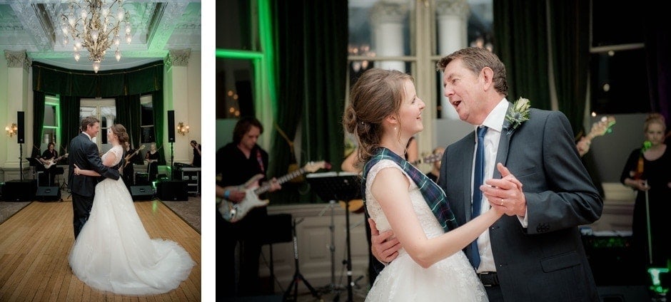 bride dances with father at the Balmoral Hotel in Edinburgh